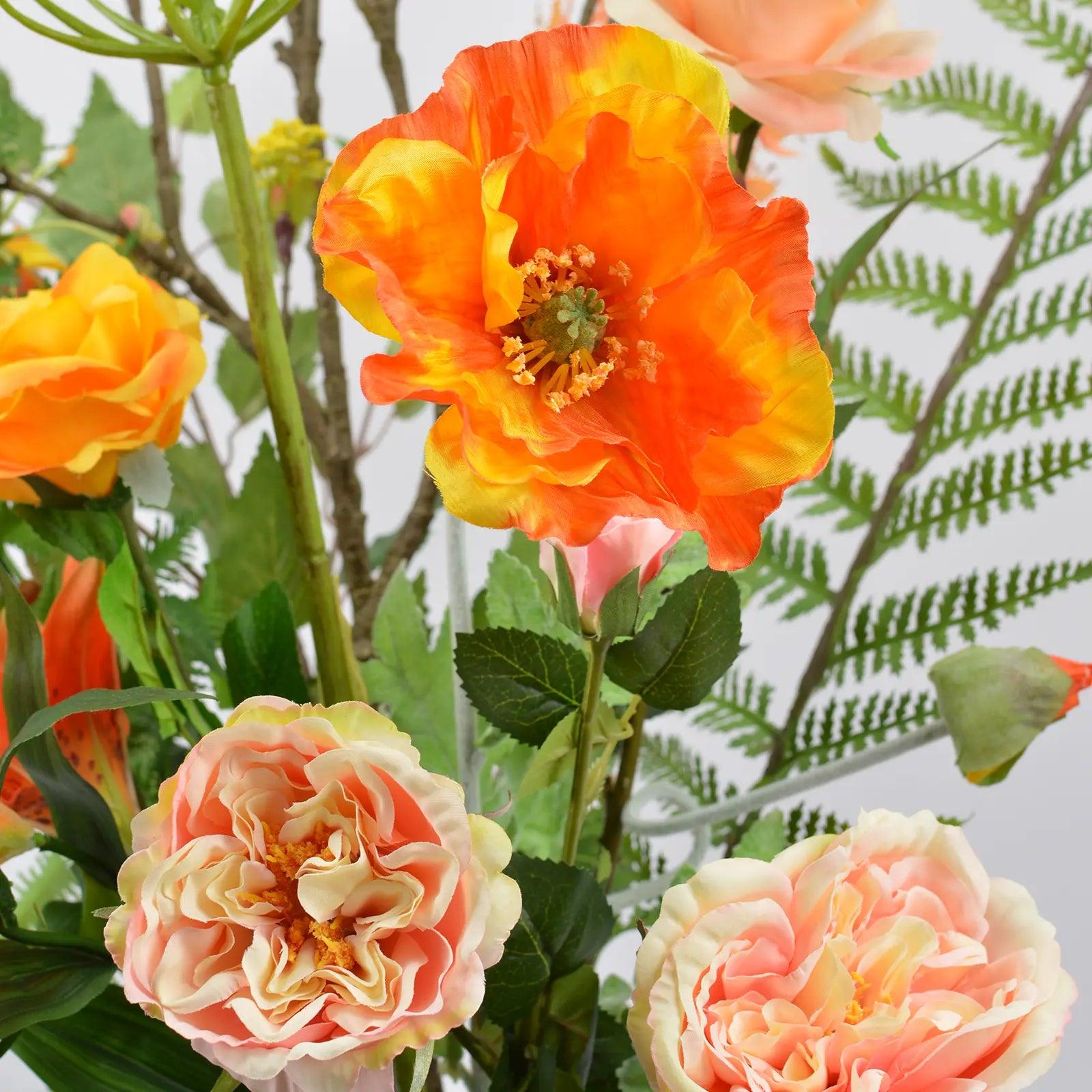 Kunstbloemen boeket Olijk Oranje - Blommo